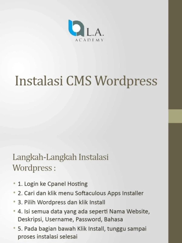 Panduan Instalasi WordPress Lengkap | PDF | Komputer