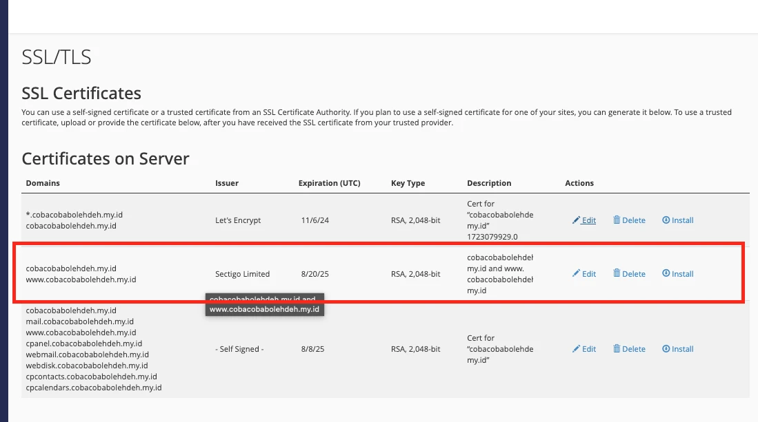 Panduan Lengkap Install SSL di cPanel IDwebhost