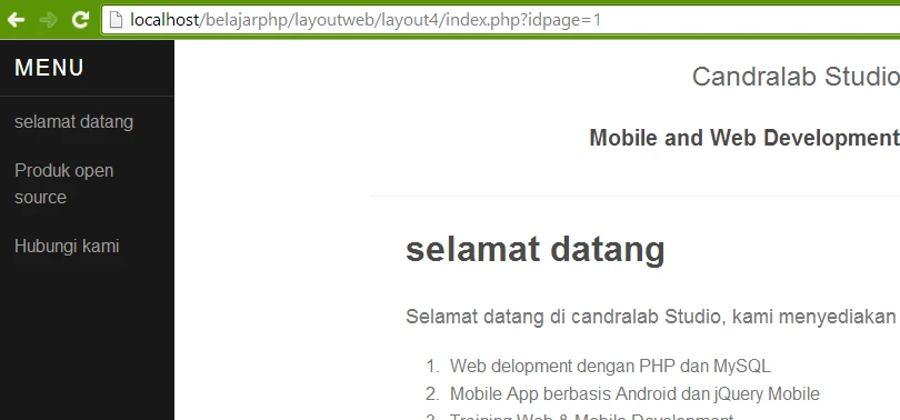 Teknik membuat halaman web dinamis dengan PHP MySQL – CandraLab Studio