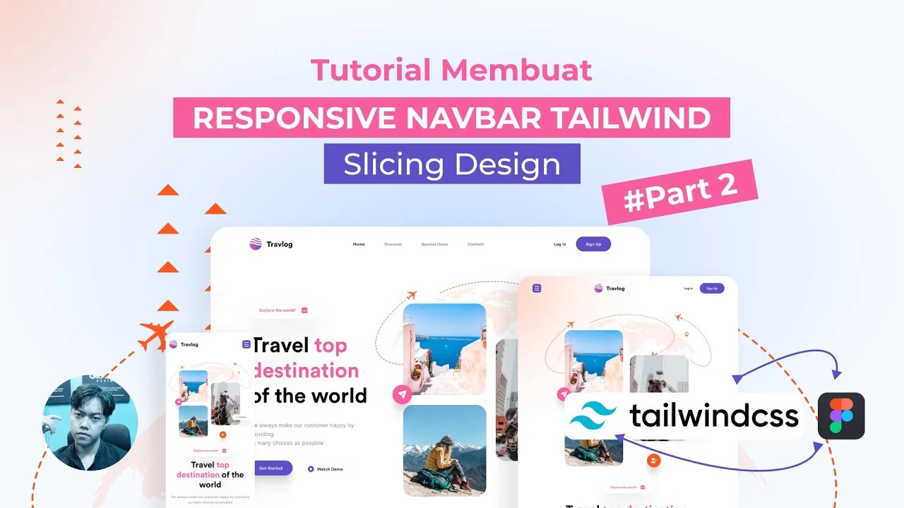 TUTORIAL MEMBUAT RESPONSIVE NAVBAR DENGAN TAILWIND CSS #PART2 - YouTube